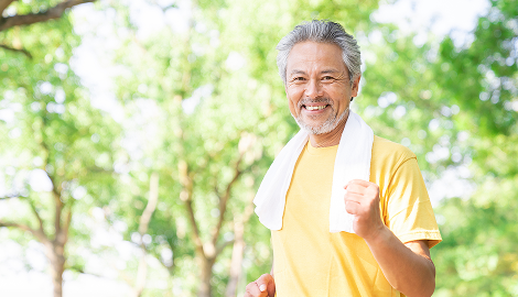 ジョギング中の男性